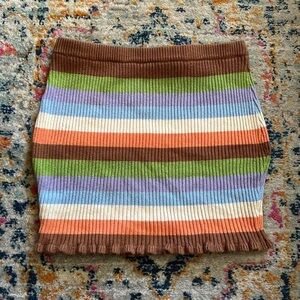 Multicolor, striped, stretchy mini skirt 🐅